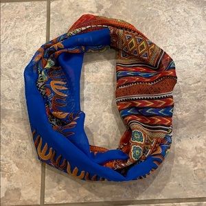 Beautiful colorful patterned infinity scarf
